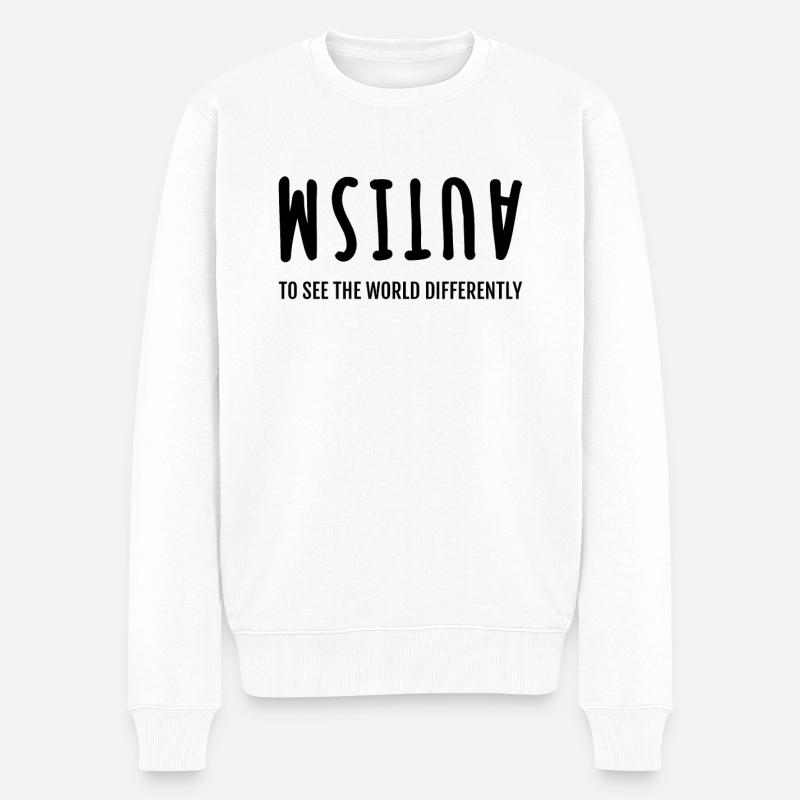 Autismus - Die Welt anders sehen - Männer Premium Bio Pullover - Weiß