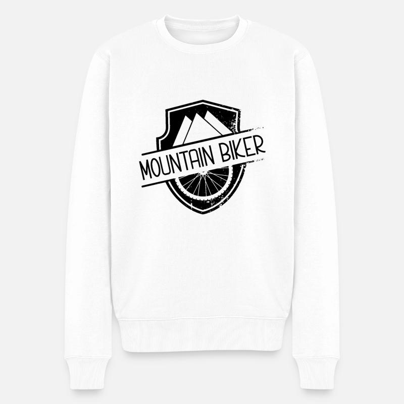 Rad MTB Mountainbiken Mountainbike Mountainbiker - Männer Premium Bio Pullover - Weiß