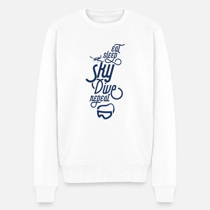 Sky skydiver Fallschirm Fallschirmspringen Skydive - Männer Premium Bio Pullover - Weiß