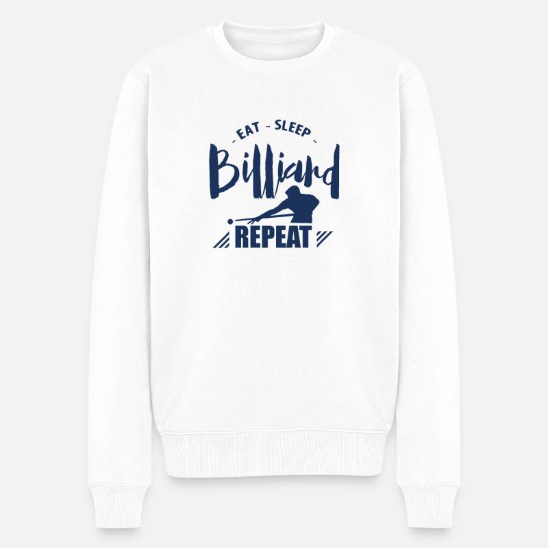 Billiard Billiard Billiard Billiard - Pull Premium bio Homme - blanc