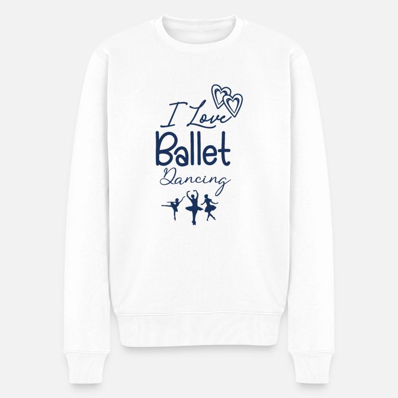 Ballett - Männer Premium Bio Pullover - Weiß