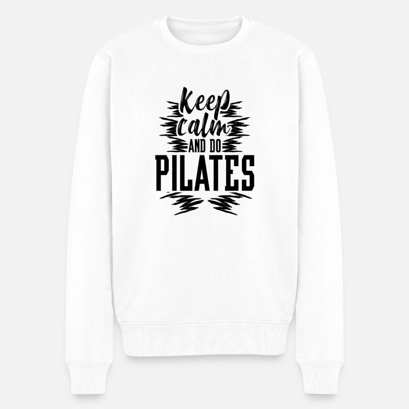 Pilates Pilates Pilates Pilates - Männer Premium Bio Pullover - Weiß