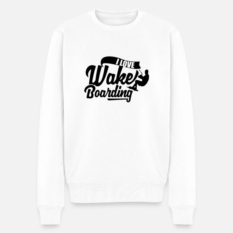 Wakeboard Wakeboard Wakeboard Wakeboard - Pull Premium bio Homme - blanc
