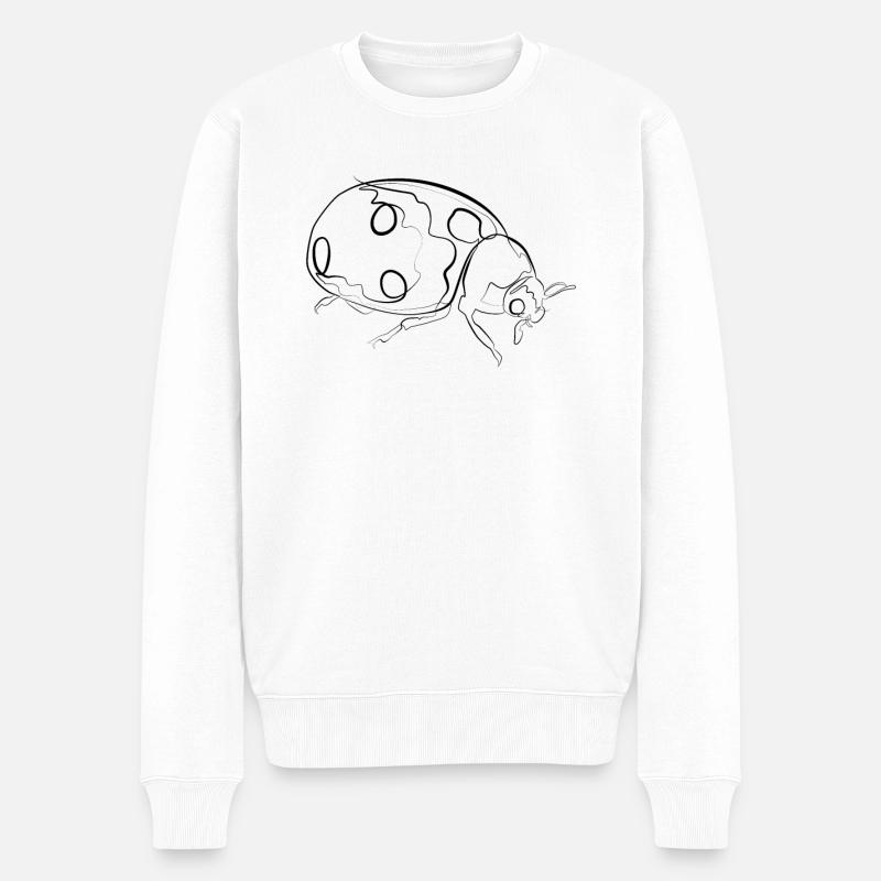 Coccinelle - one line drawing - Pull Premium bio Homme - blanc