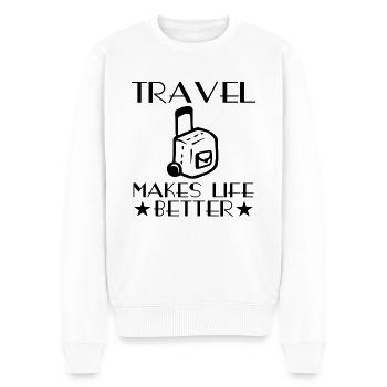 Reise Reisender Urlaubsreise Urlaub Kurztrip - Männer Premium Bio Pullover - Weiß - Vorne - Thijin (182cm)