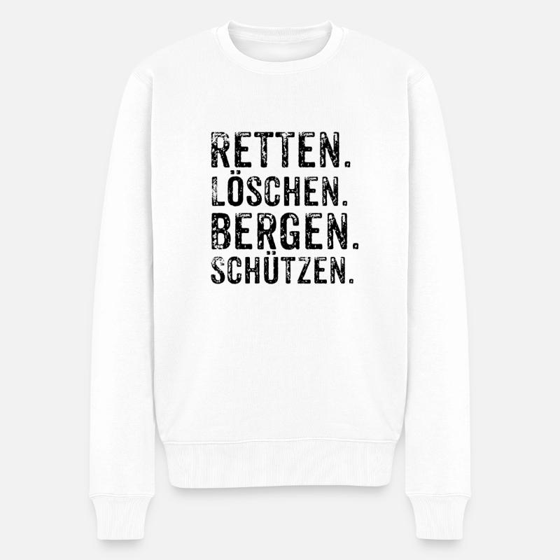 Feuerwehr - Männer Premium Bio Pullover - Weiß