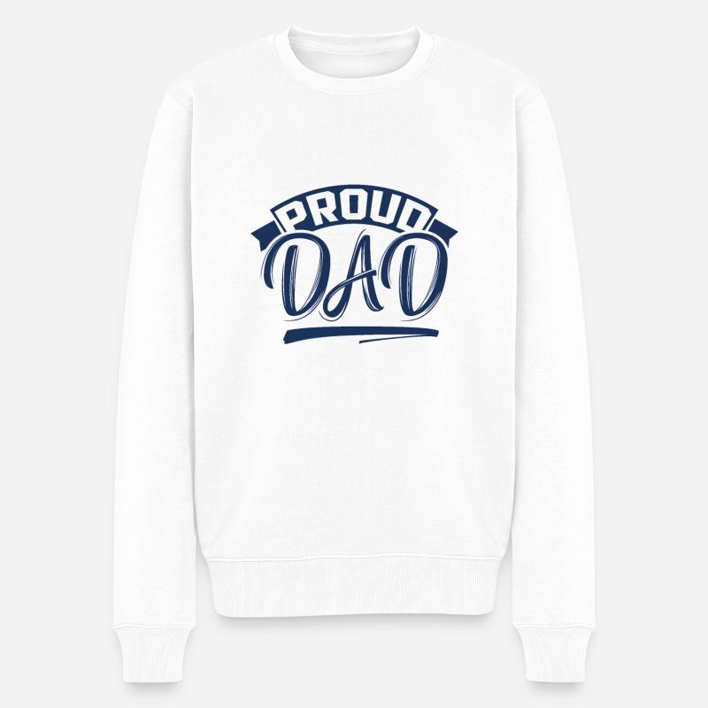 Papa fier - Pull Premium bio Homme - blanc