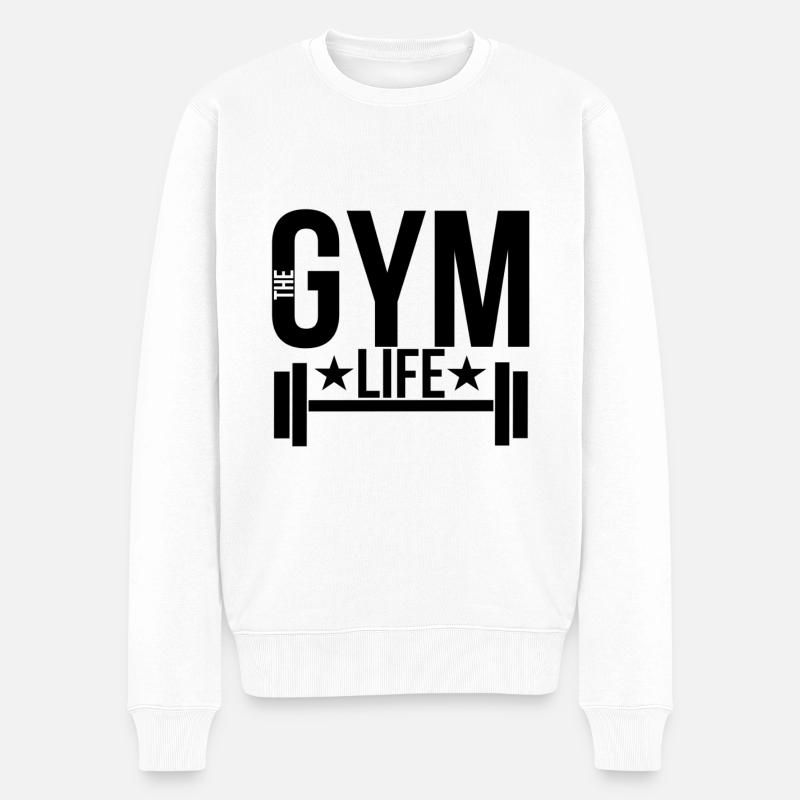 Gym - Männer Premium Bio Pullover - Weiß