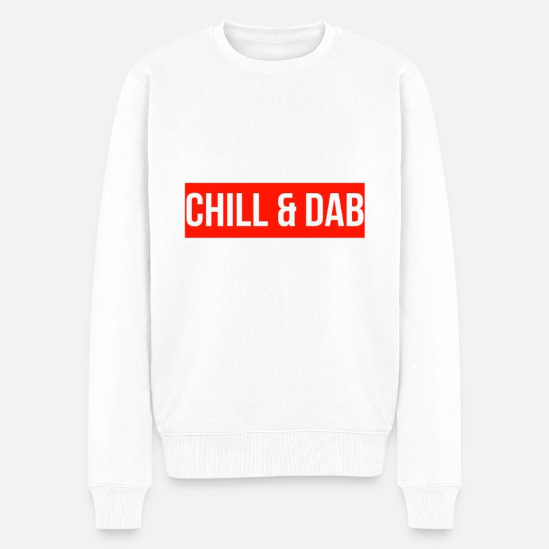 Chill and Dab - Männer Premium Bio Pullover - Weiß