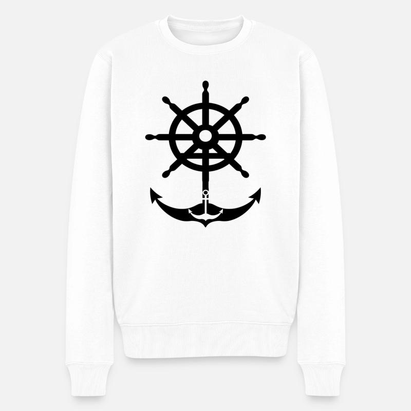 Anker - Männer Premium Bio Pullover - Weiß