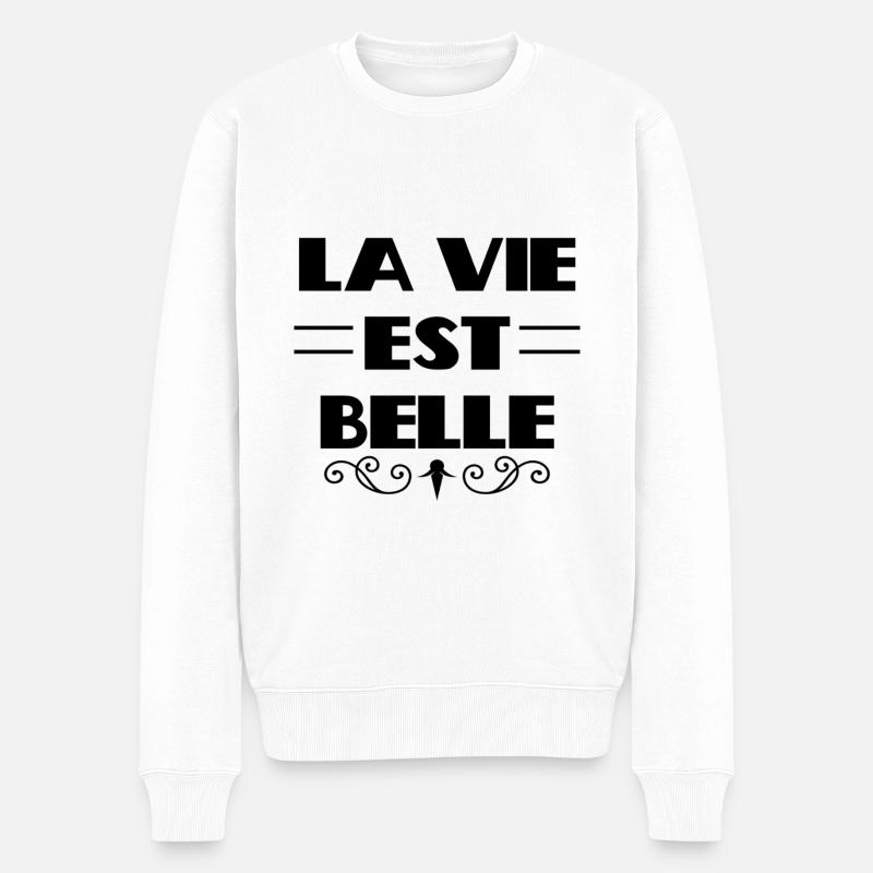 La Vie est Belle - Pull Premium bio Homme - blanc