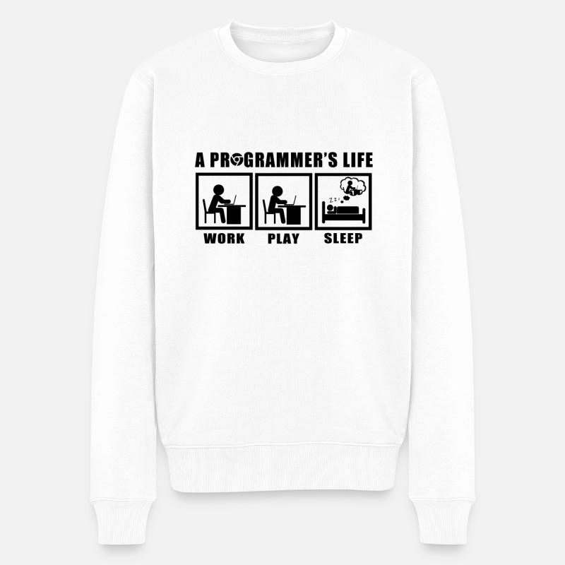 programmeur - Pull Premium bio Homme - blanc