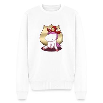 Firefighters Unicorn Firefighter Unicorn - Men's Premium Organic Jumper - white - Front - Thijin (182cm)
