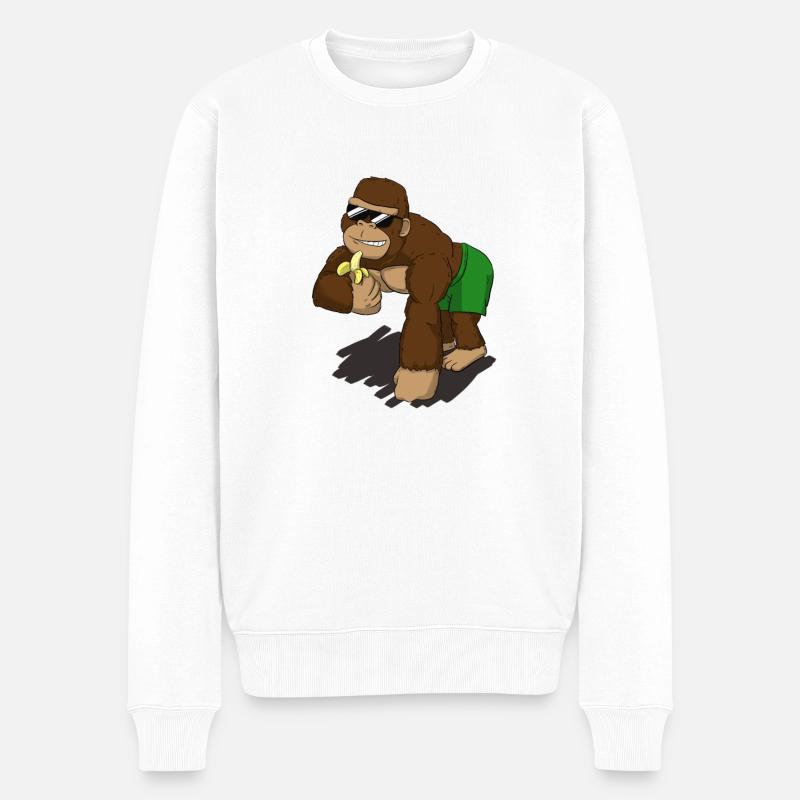 Singe cool - Pull Premium bio Homme - blanc