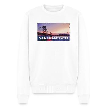San Francisco America USA - Pull Premium bio Homme - blanc - Devant - Thijin (182cm)