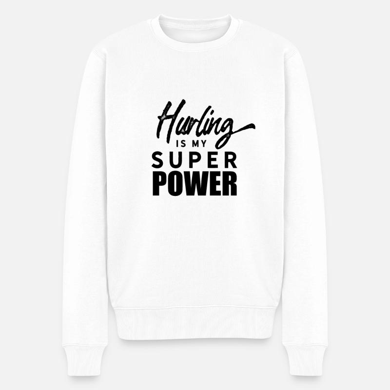 Hurling - Männer Premium Bio Pullover - Weiß