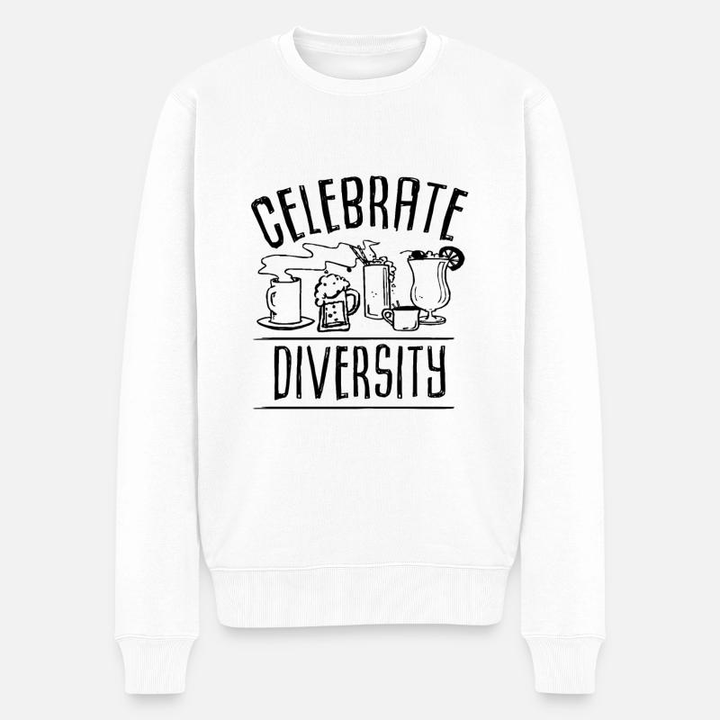 Trinken - Männer Premium Bio Pullover - Weiß