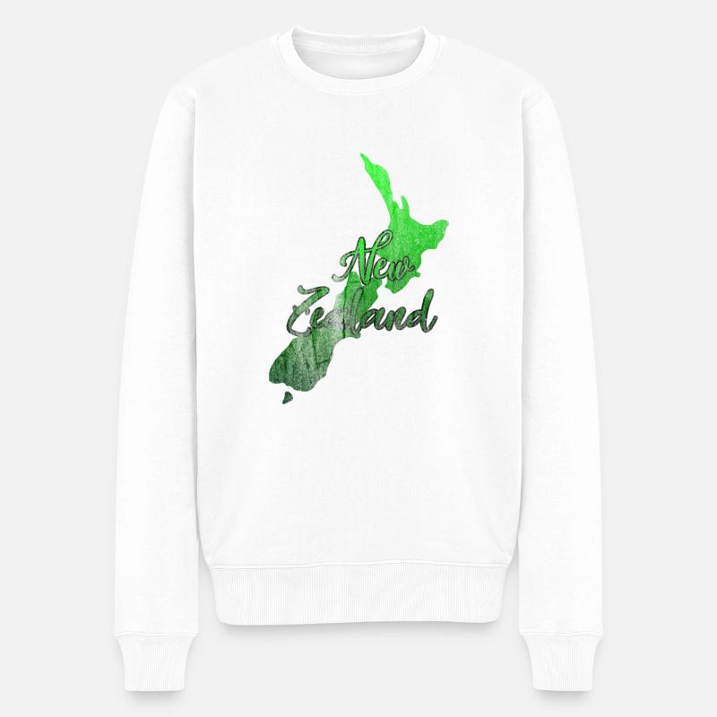 Neuseeland - Männer Premium Bio Pullover - Weiß