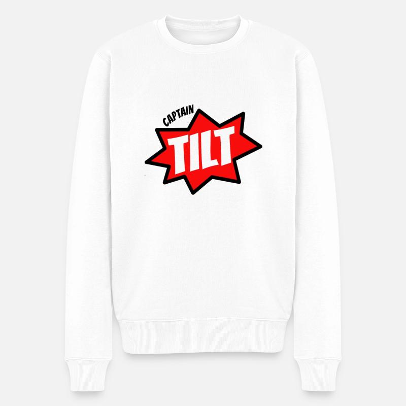 Captain Tilt - Flipper und Flipper - Männer Premium Bio Pullover - Weiß
