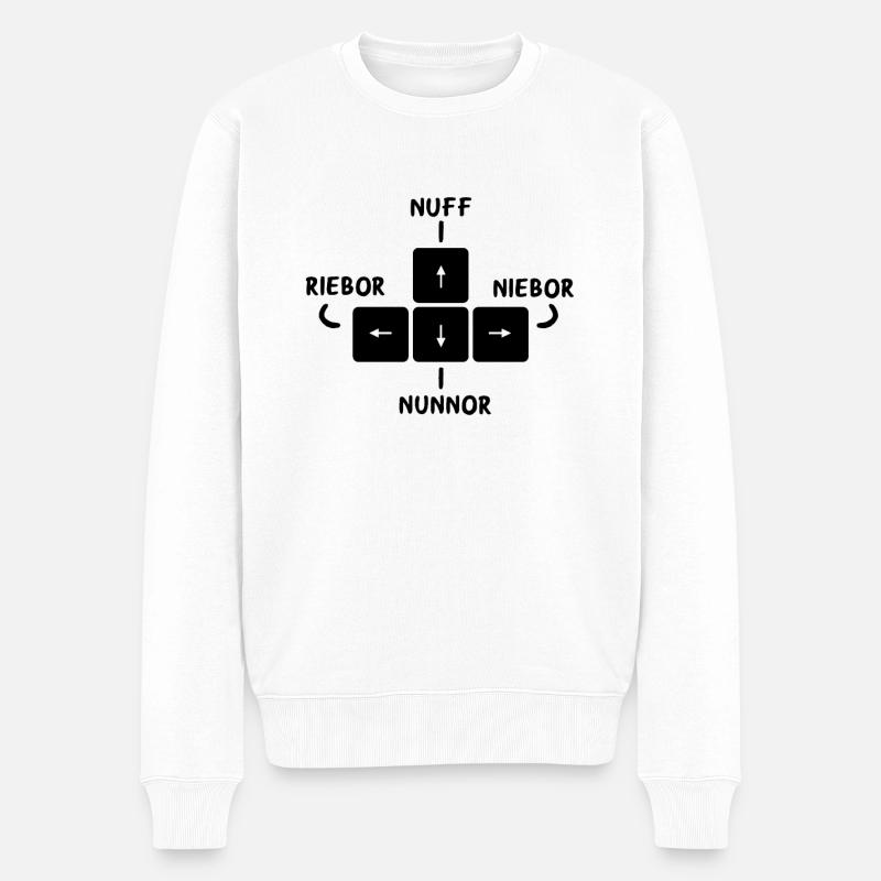 Computer Spieler T-Shirt Dialekt Sachsen sächsisch - Männer Premium Bio Pullover - Weiß