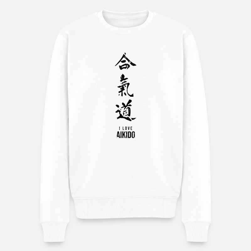 Aikido Aikido Aikido Aikido - Männer Premium Bio Pullover - Weiß