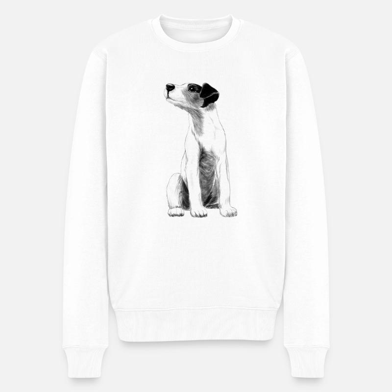 Parson Russell Terrier - Pull Premium bio Homme - blanc