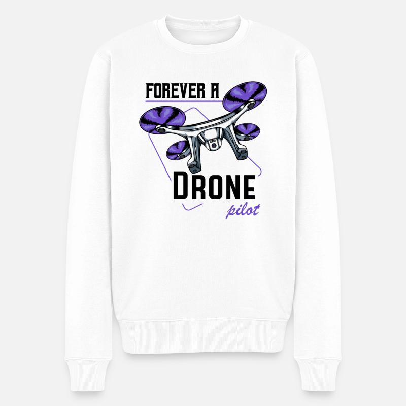drones - Pull Premium bio Homme - blanc