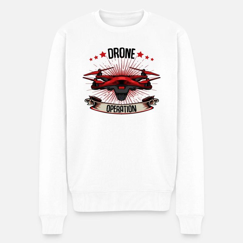 Drones - Pull Premium bio Homme - blanc