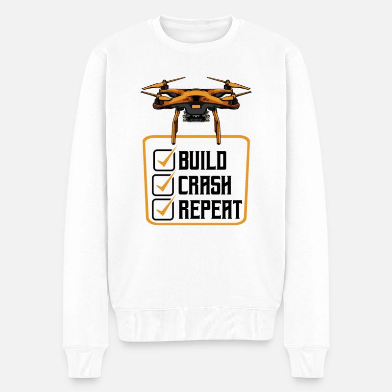 drones - Pull Premium bio Homme - blanc