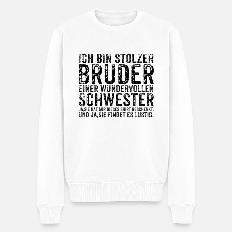Bruder und Schwester - Männer Premium Bio Pullover - Weiß