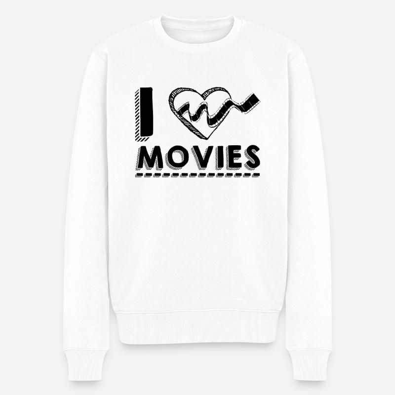 Filmfans - Männer Premium Bio Pullover - Weiß