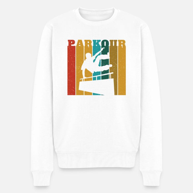 Parkour - Männer Premium Bio Pullover - Weiß