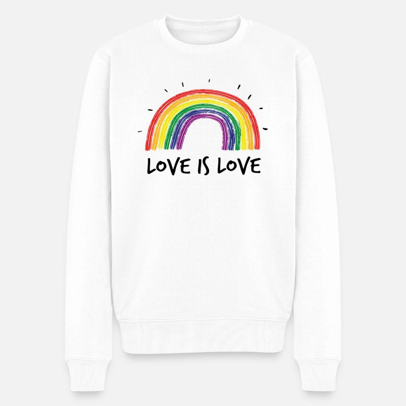 L’amour, c’est l’amour Gay Pride Rainbow - Pull Premium bio Homme - blanc