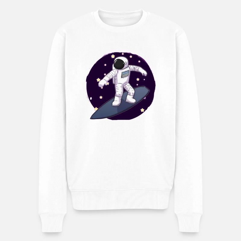 Astronaute surf - Pull Premium bio Homme - blanc