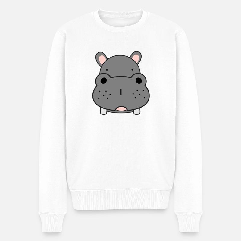 hippopotame - Pull Premium bio Homme - blanc