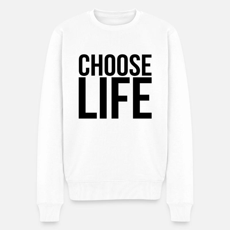 80er Jahre - Männer Premium Bio Pullover - Weiß