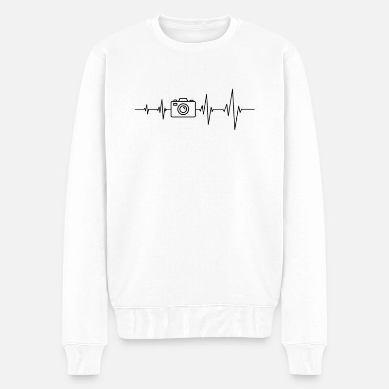 Kamera Fotograf - Männer Premium Bio Pullover - Weiß