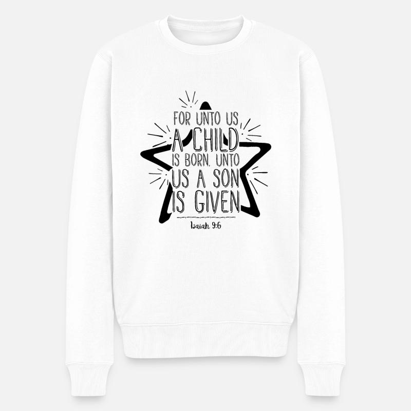 Église de Noël chrétienne - Pull Premium bio Homme - blanc