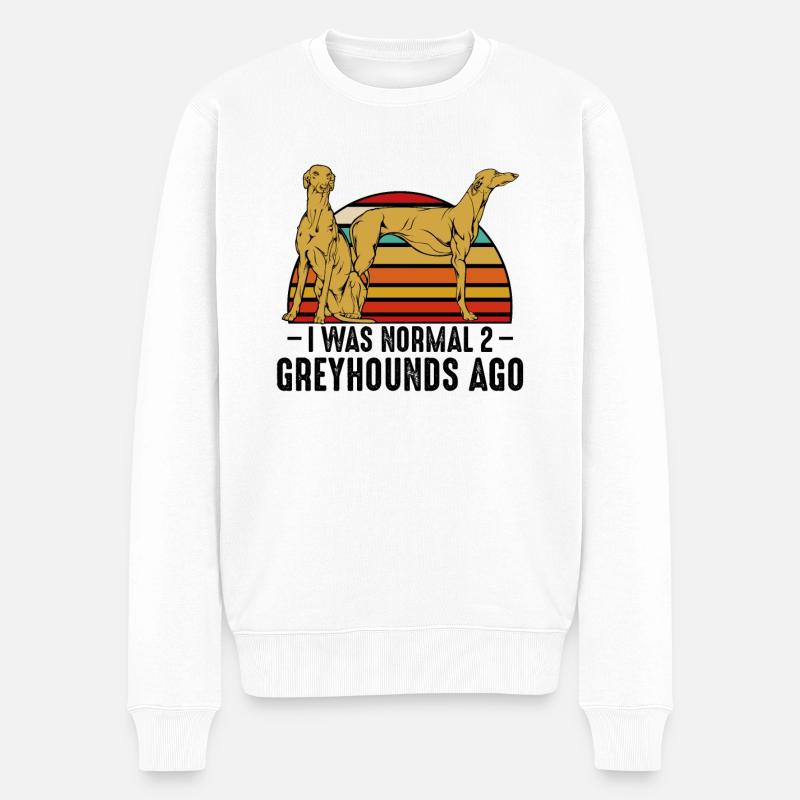 Windhund - Männer Premium Bio Pullover - Weiß