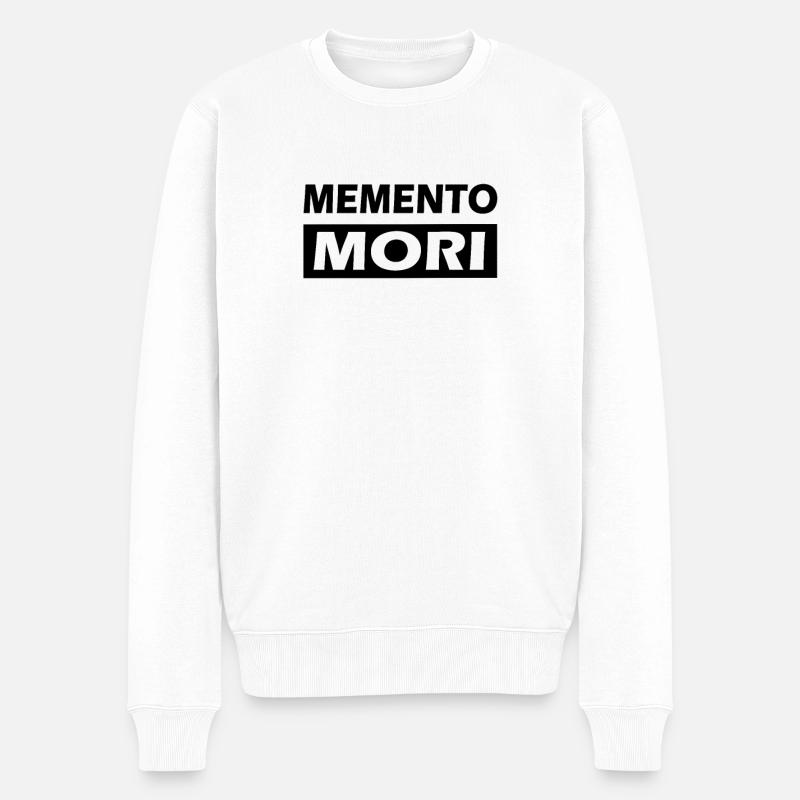 Memento Mori Gedenke des Todes - Männer Premium Bio Pullover - Weiß