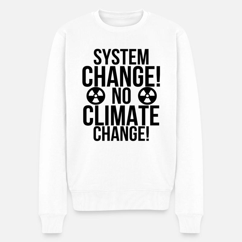 Klimaschutz - Männer Premium Bio Pullover - Weiß