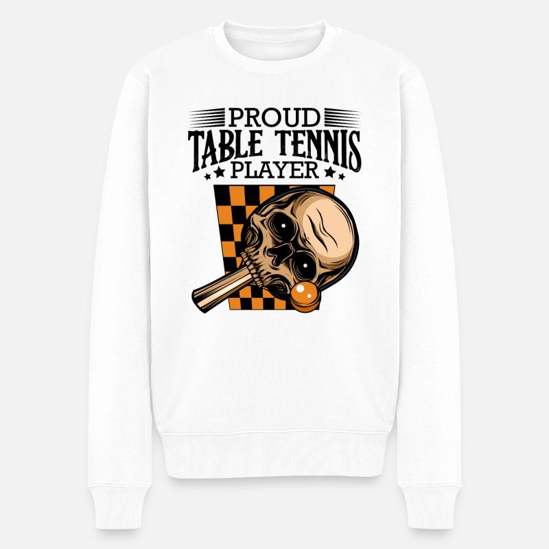 Tischtennis - Männer Premium Bio Pullover - Weiß