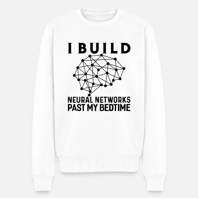 Machine Learning AI Réseau neuronal - Pull Premium bio Homme - blanc