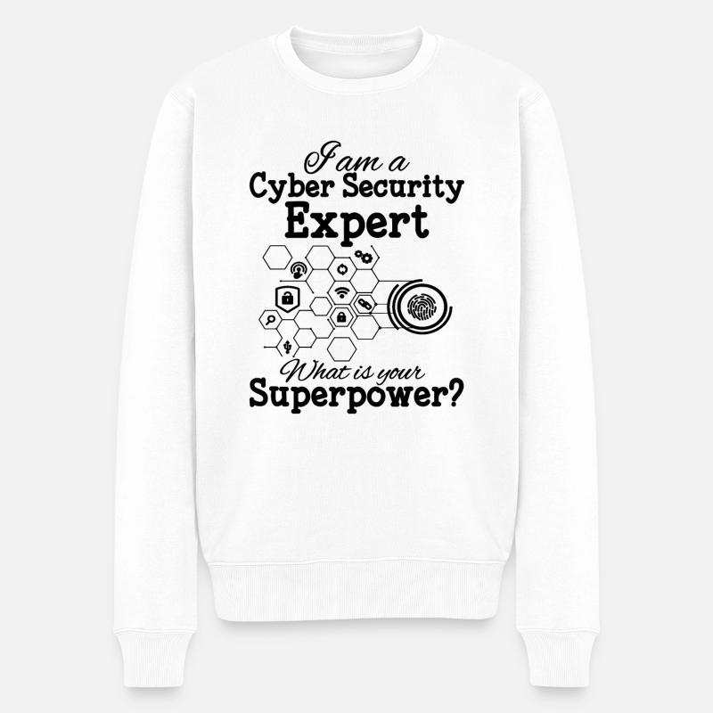 Expert en cybersécurité - Pull Premium bio Homme - blanc