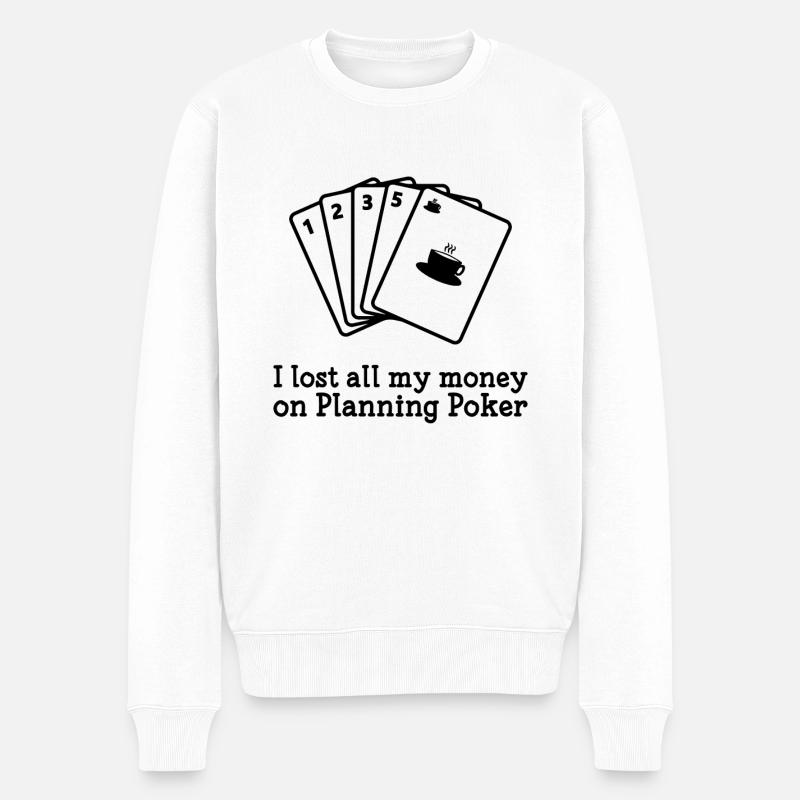 Scrum Planning Poker - Männer Premium Bio Pullover - Weiß