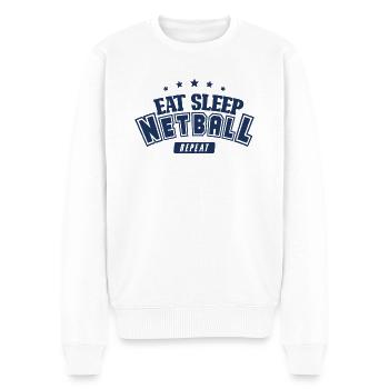 Netzball - Männer Premium Bio Pullover - Weiß - Vorne - Thijin (182cm)
