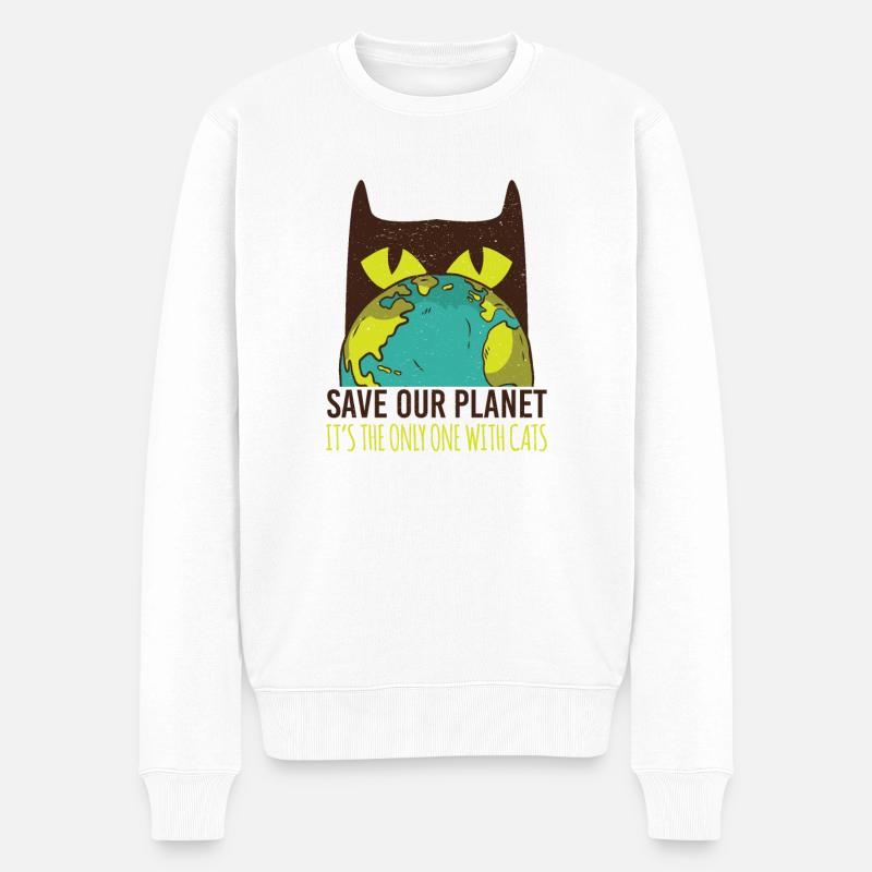save the planet - Männer Premium Bio Pullover - Weiß