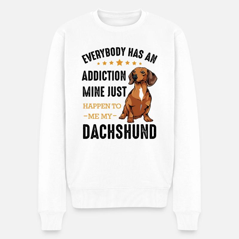 Dackel - Männer Premium Bio Pullover - Weiß