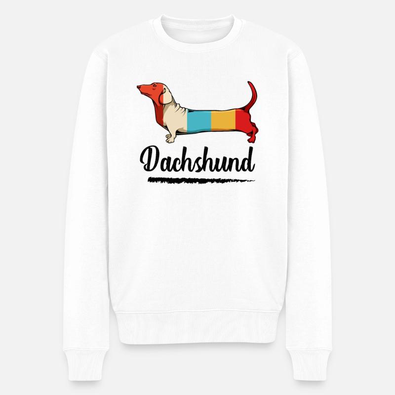 Dackel - Männer Premium Bio Pullover - Weiß