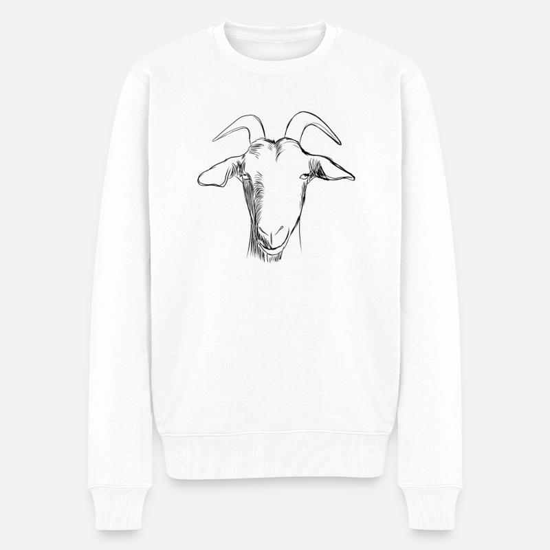 Tête de chèvre - Pull Premium bio Homme - blanc
